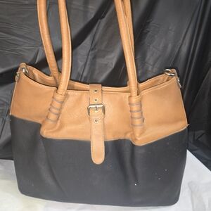 Two-Tone Tan and Black Women's Bag